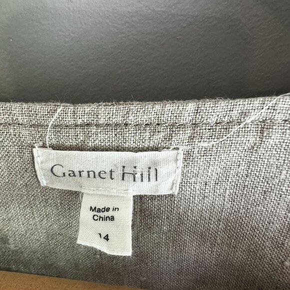 Garnet Hill Womens Everyday Zip Up Quilted Bomber Jacket Size 14 Tan Linen - Picture 5 of 13